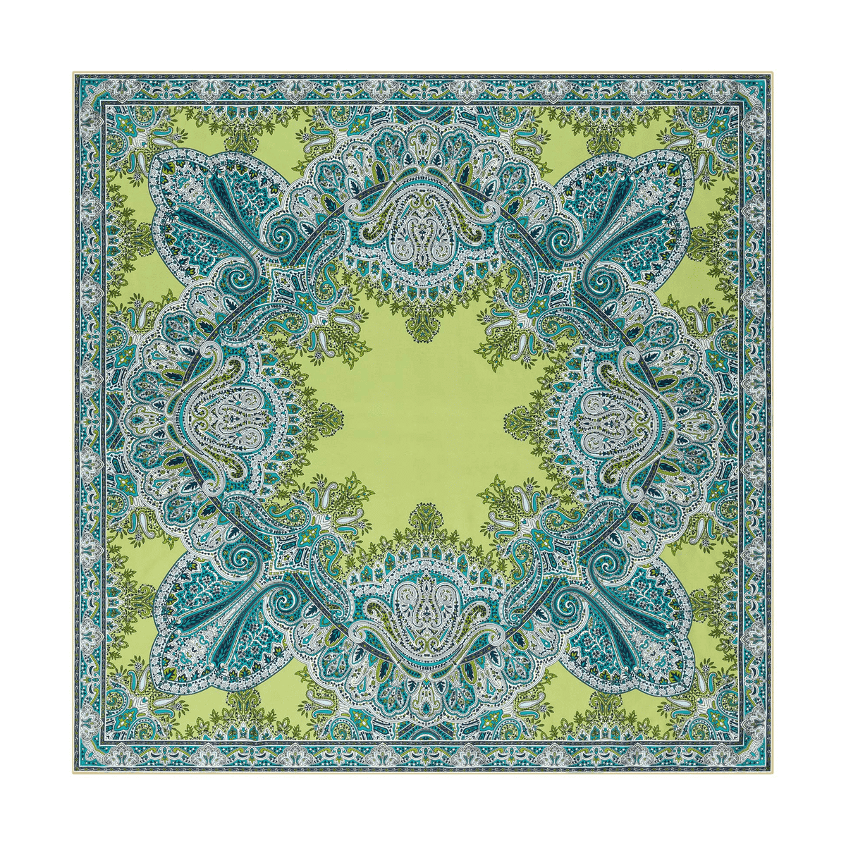Mirror Paisley 90x90 - opal/lizard