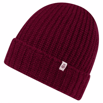 Pure Cashmere Umschlagmuetze - wine