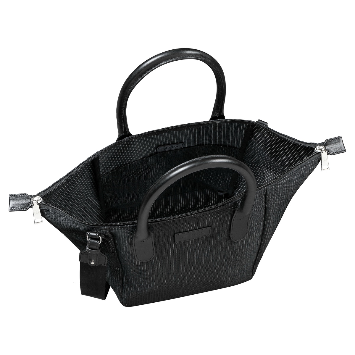 Bottle Shopping Bag M - black/silver