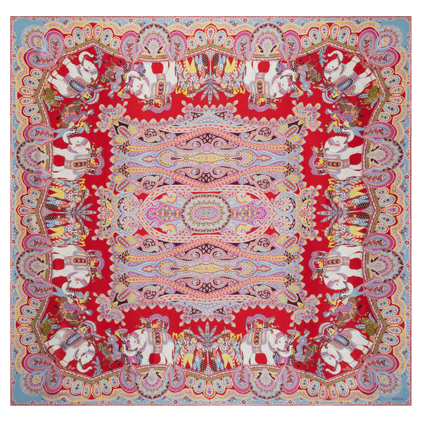 Elephant Parade Silk 140x140 - multi red