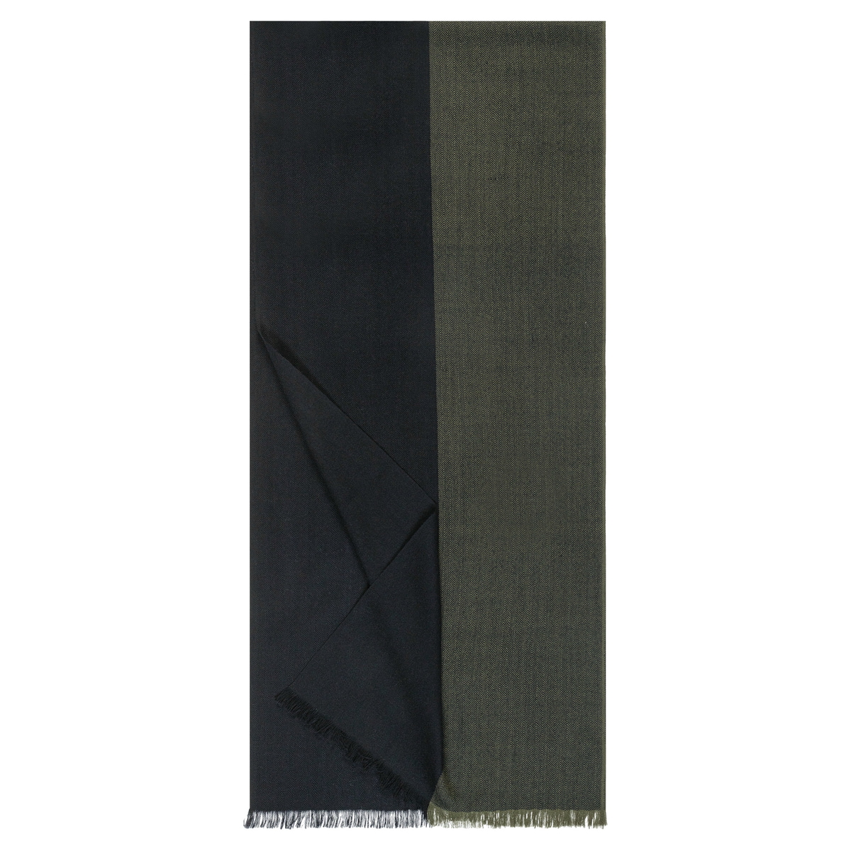 Two-Tone Wool 40x180 - olive/navy