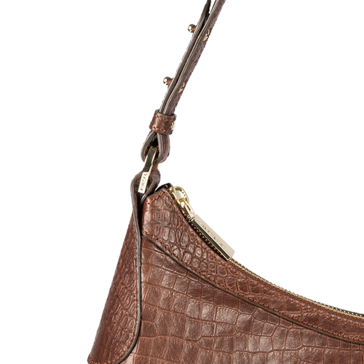 Liberty Schultertasche medium Croco - saddlebrown