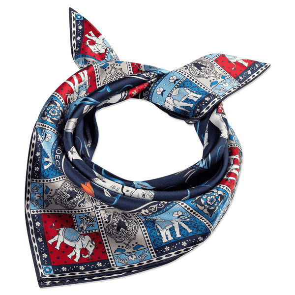 Lucky Elephant 53x53 - navy/red