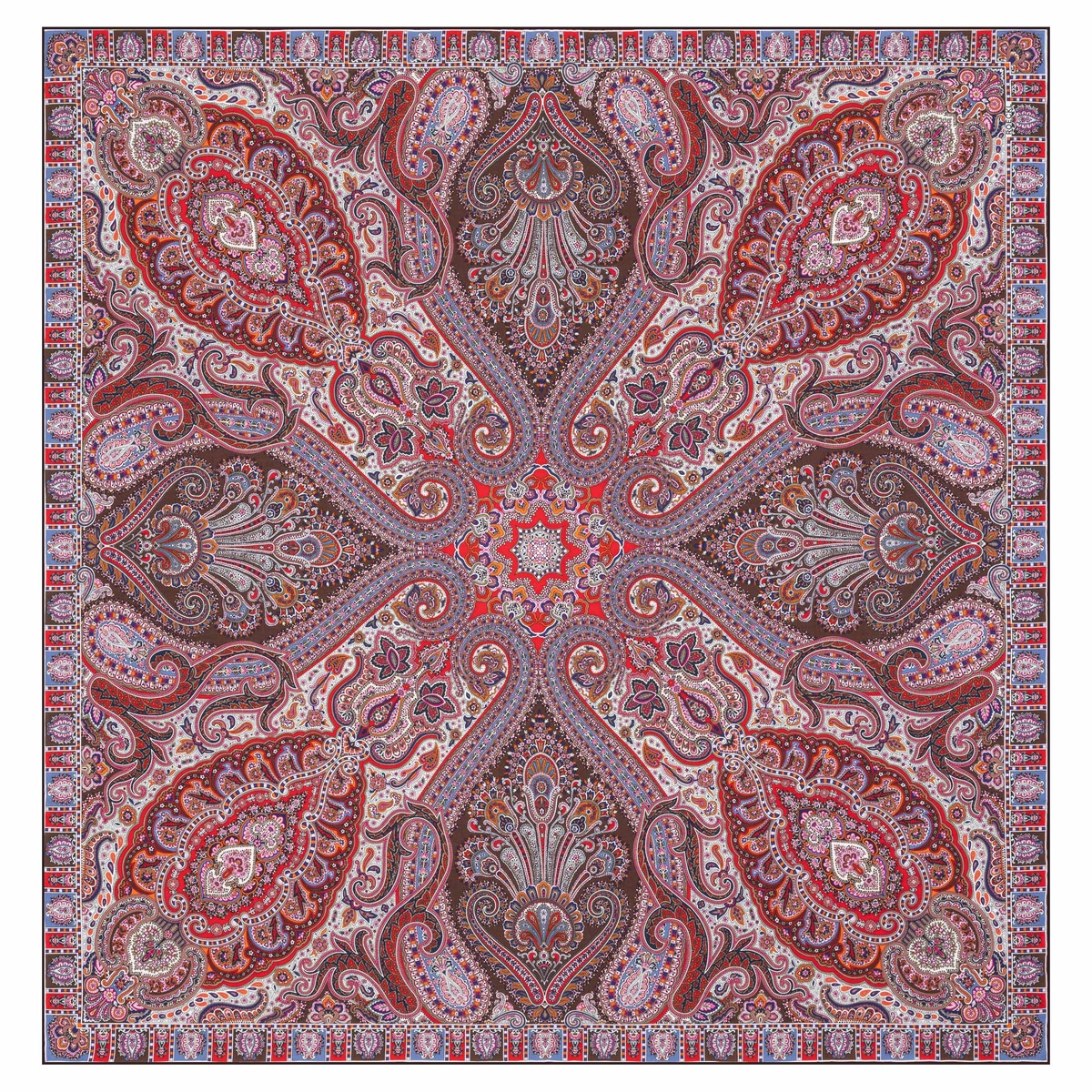 Paisley Glow 140x140 - multi red