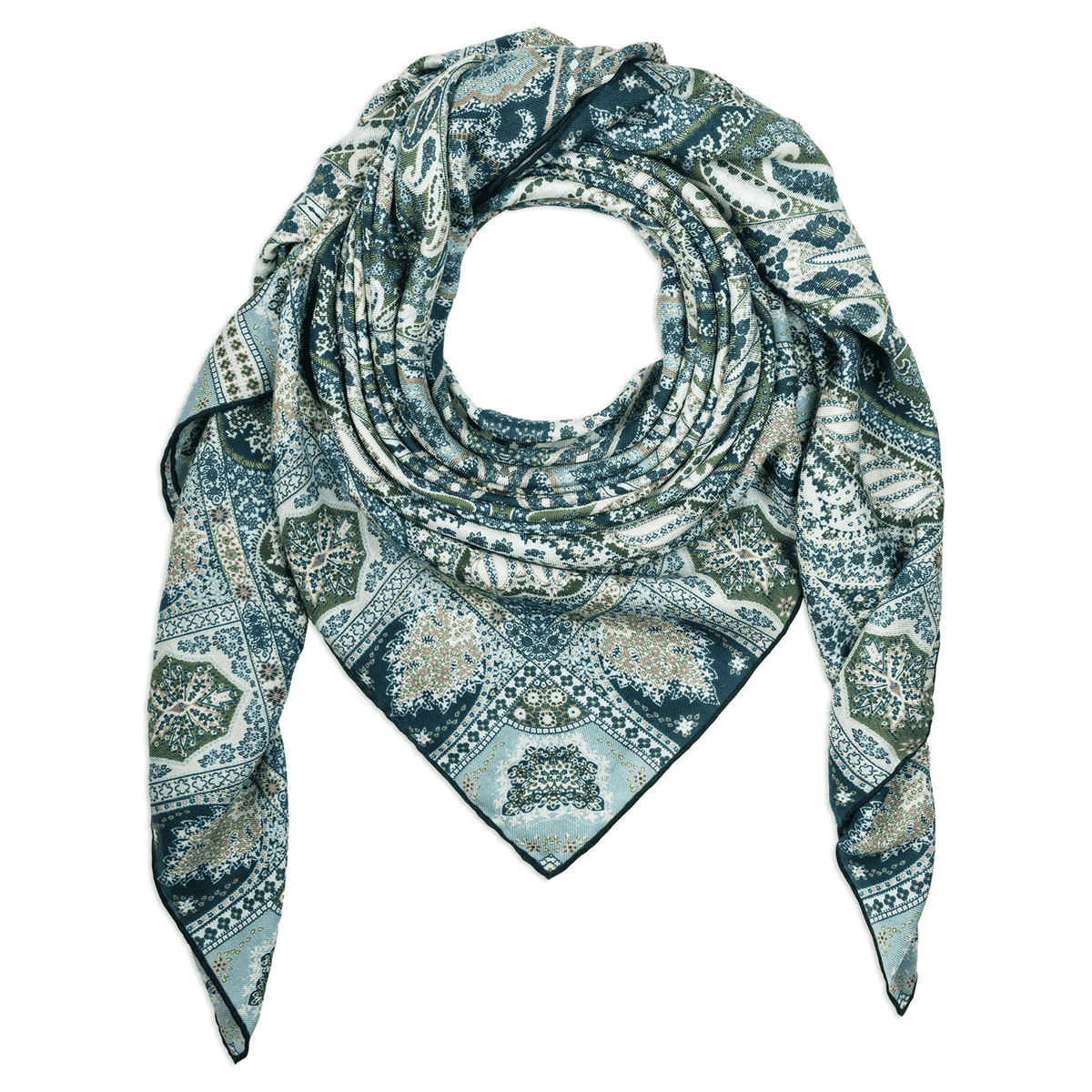 Winter Alhambra Paisley 140x140 - multi green
