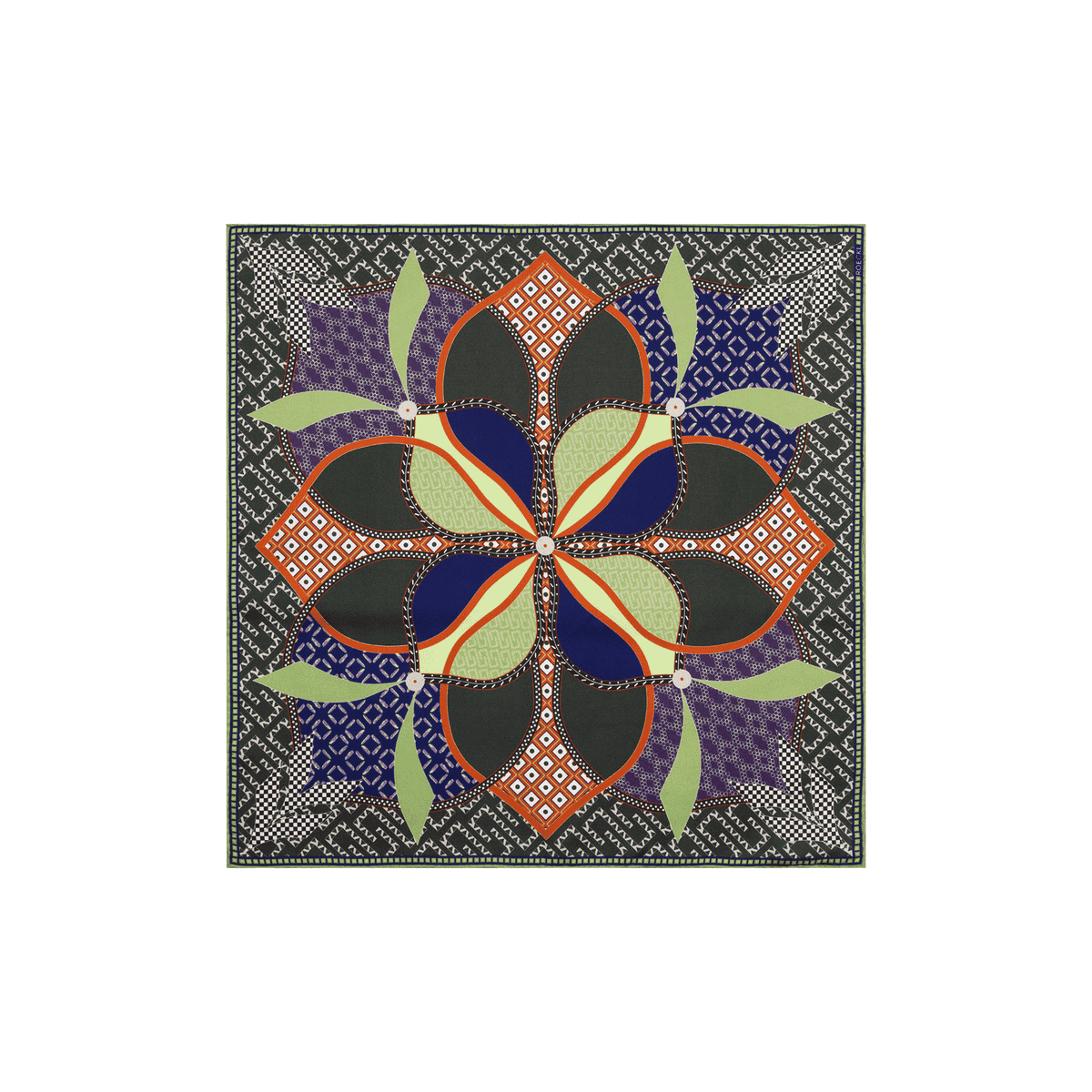 Flower Mandala 53x53 - multi khaki
