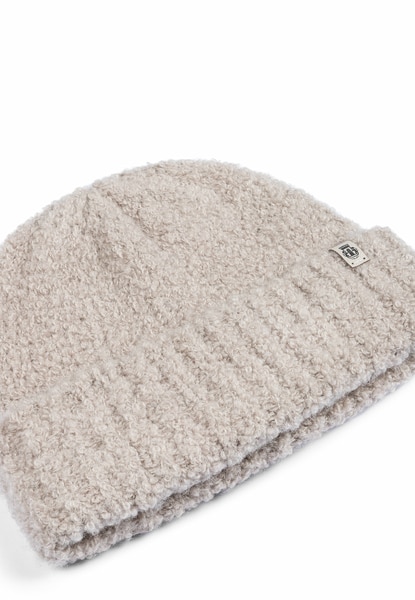 Classic Bouclé Umschlagmütze - cashmere