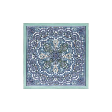 Fine Paisley 53x53  - multi aqua