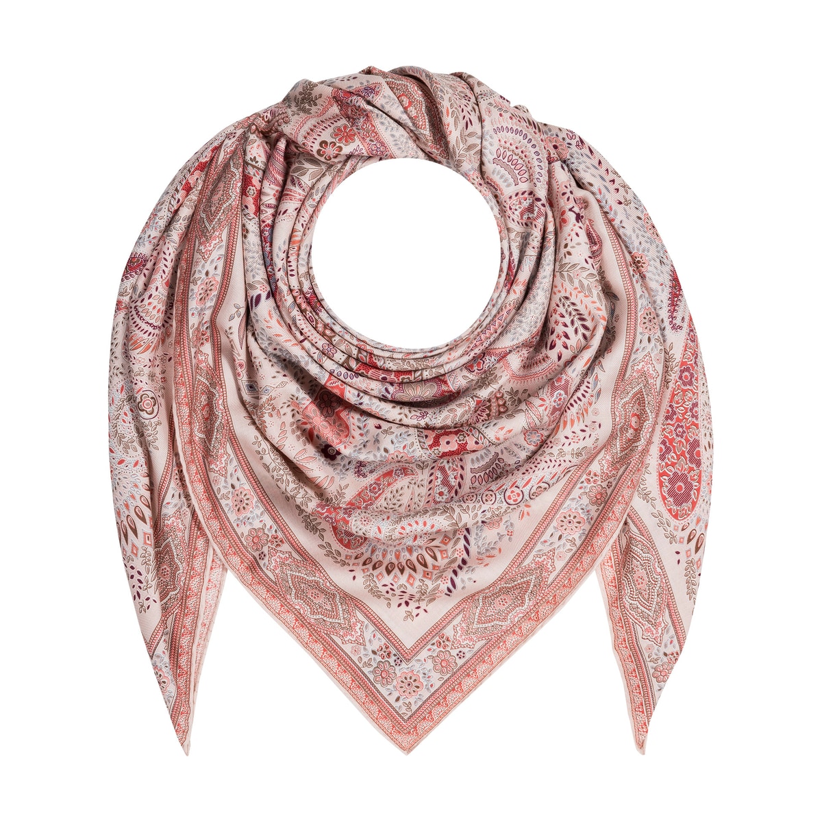 Feather Paisley 140x140 - multi blush