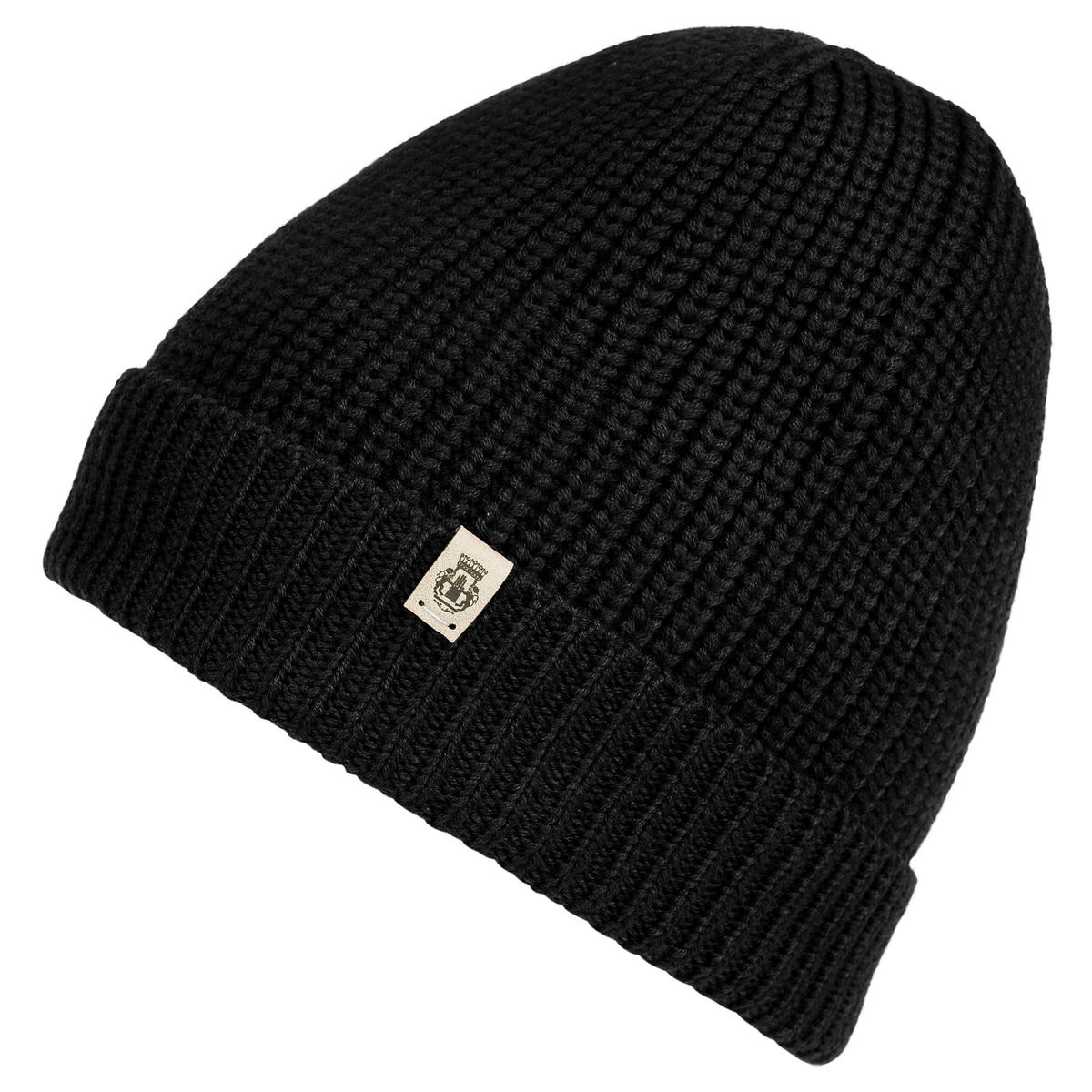 Pure Merino Umschlagmuetze - black