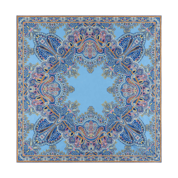 Mirror Paisley 90x90  - horizon/lagoon