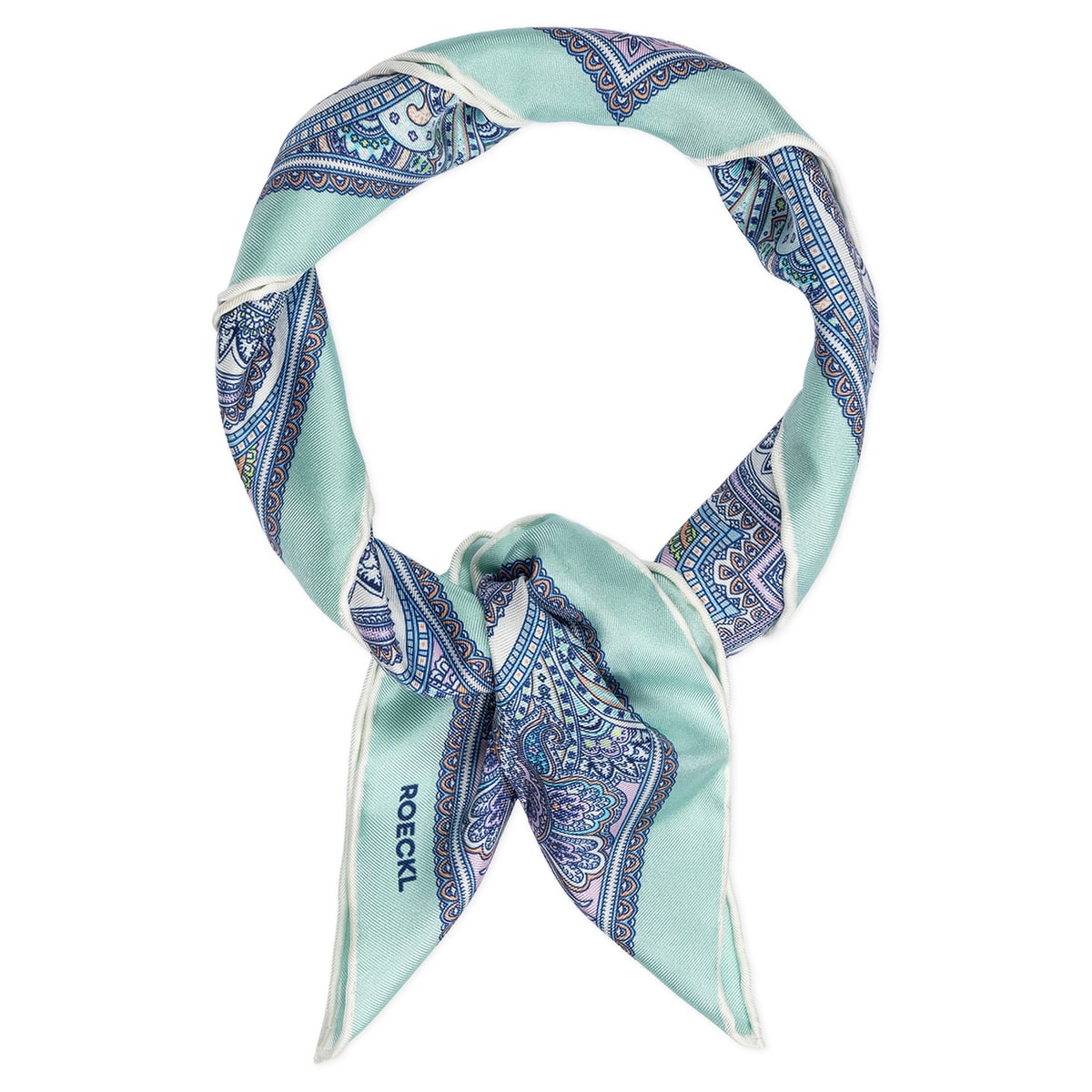 Fine Paisley 53x53  - multi aqua