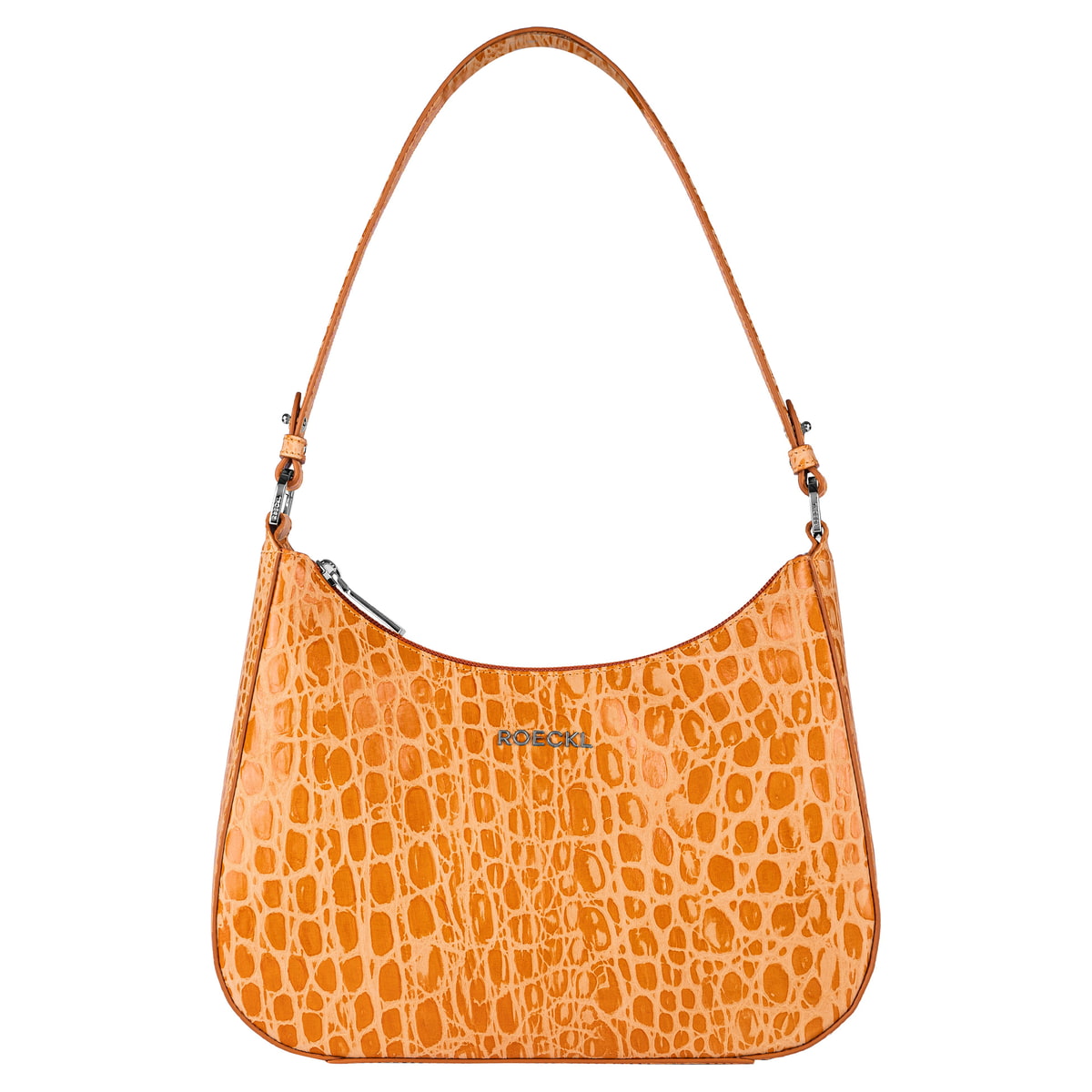 Cleo small Croco silver - safran