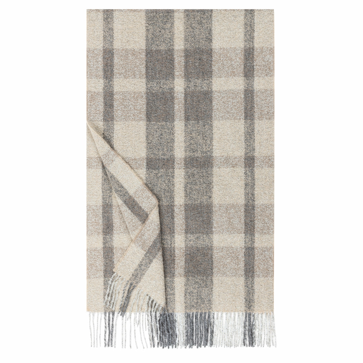 Check Bouclé Women 55x180 - camel/white