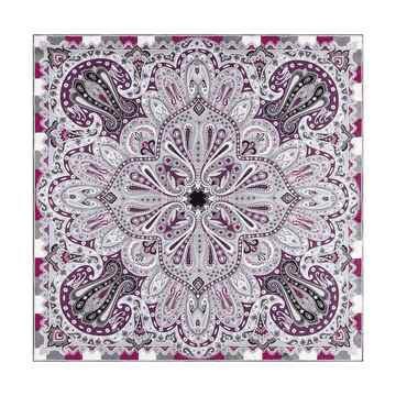 Funny Paisley 90x90 - violet/silver