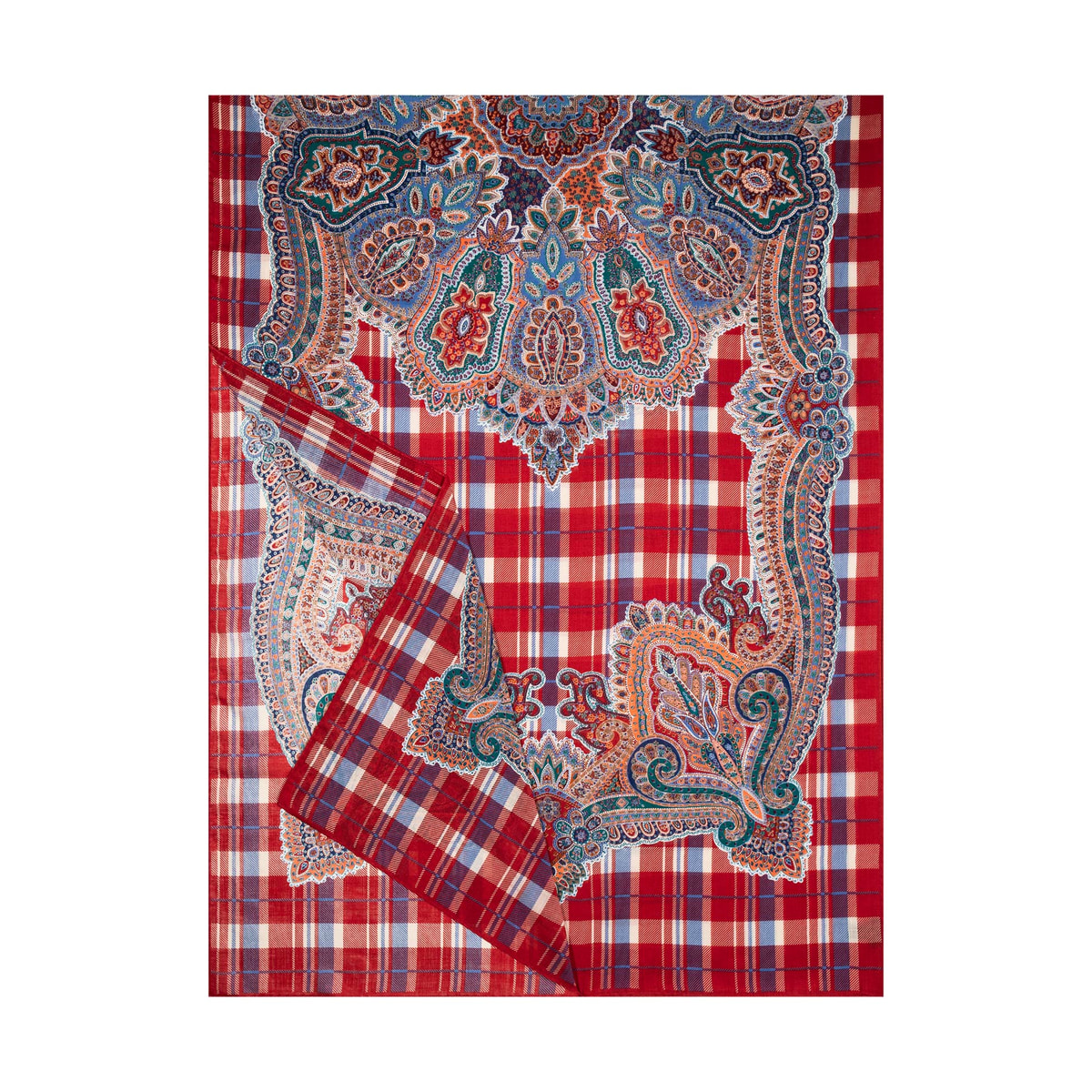 Tartan Paisley 70x180 - multi red