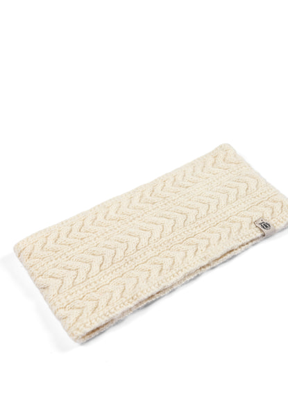 Cashmere Twist Stirnband  - woolwhite