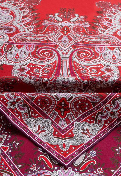 Paisley Reflection 90x90  - multi red