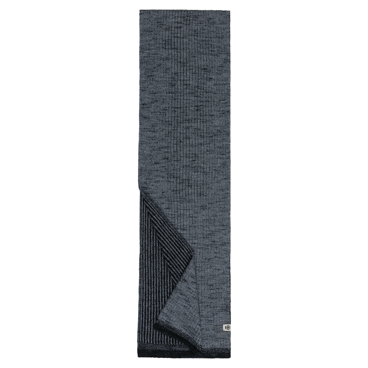Two-Tone Merino Schal 25x180  - grey/black