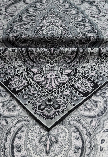 Paisley Glow 140x140 - black/white