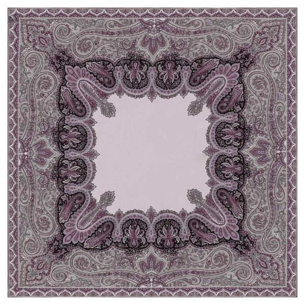 Enchanted Paisley 140x140 - violet/silver