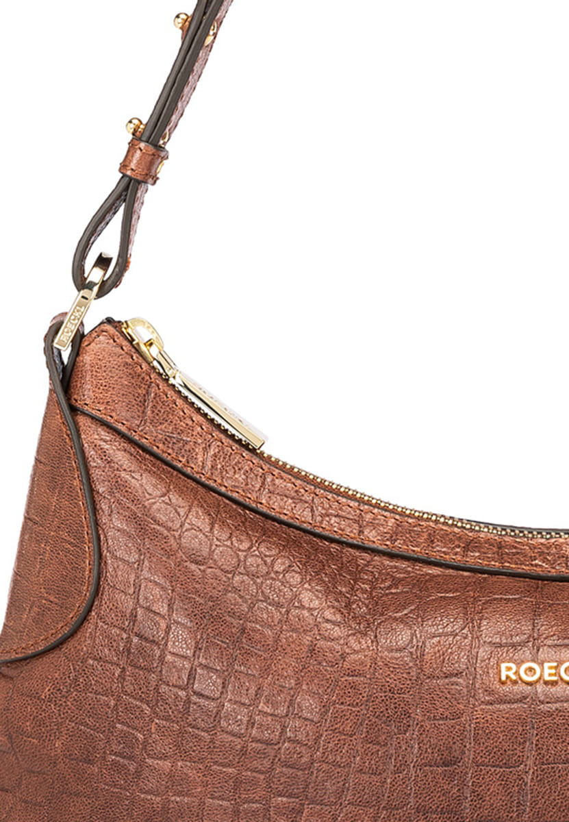 Liberty Schultertasche small Croco - saddlebrown