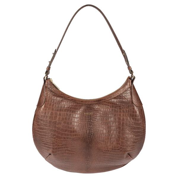 Liberty Schultertasche medium Croco  - saddlebrown
