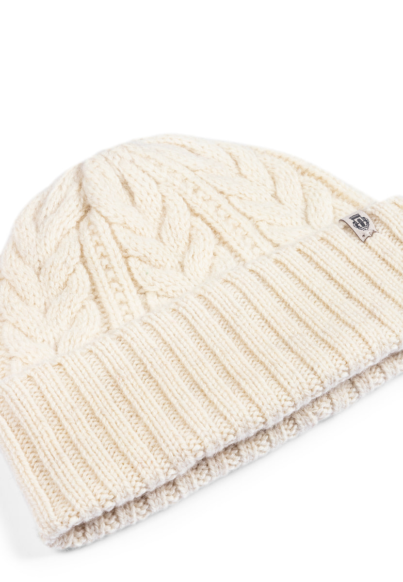 Cashmere Twist Mütze  - woolwhite