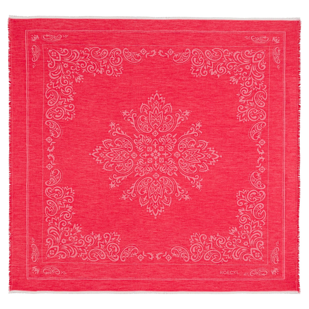 Floral Ornament 130 x 130 - poppy red