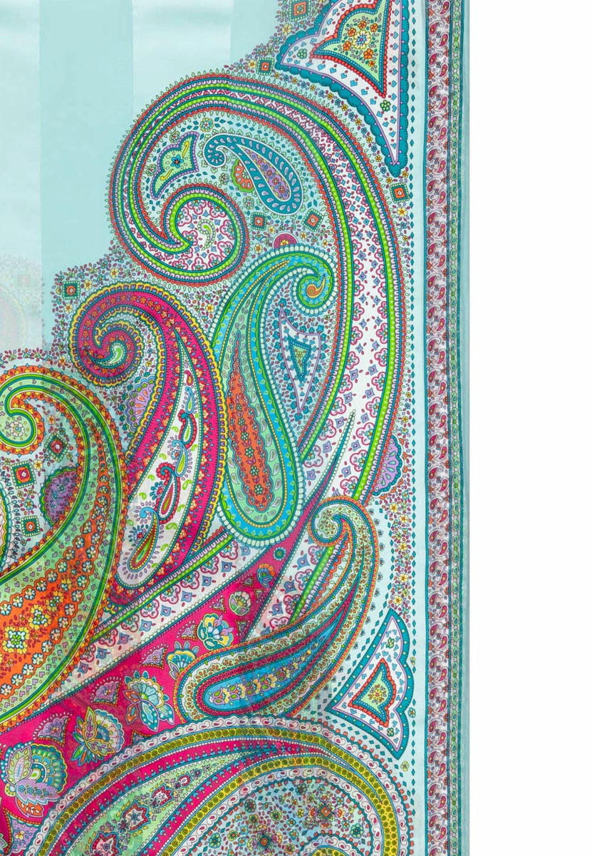 Summer Paisley Scarf 70x180 - multi turquoise