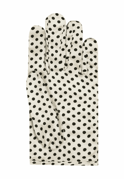 Polka Dots Maske & Handschuh Set - creme black