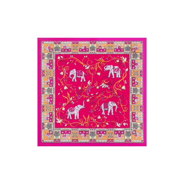 Lucky Elephant 53x53  - multi pink