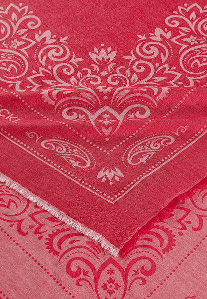 Floral Ornament 130 x 130 - poppy red