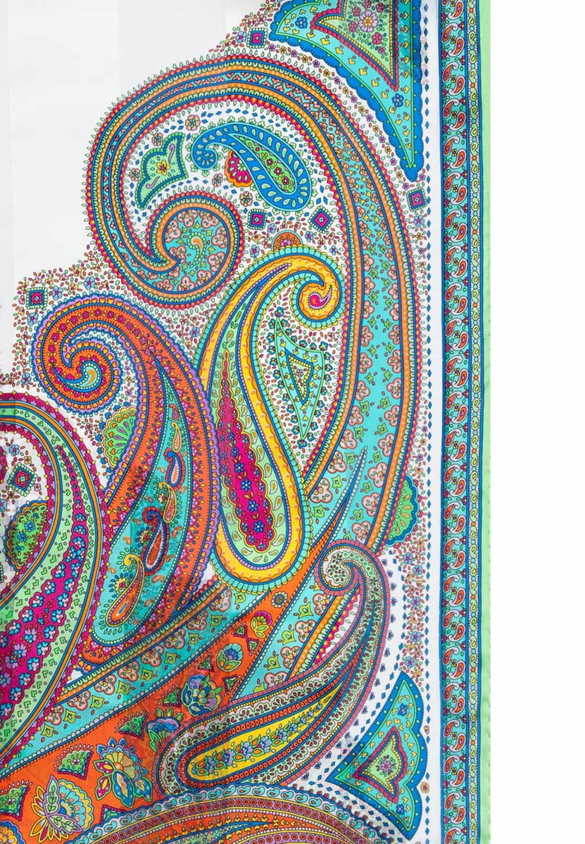 Summer Paisley Scarf 70x180 - multi mint