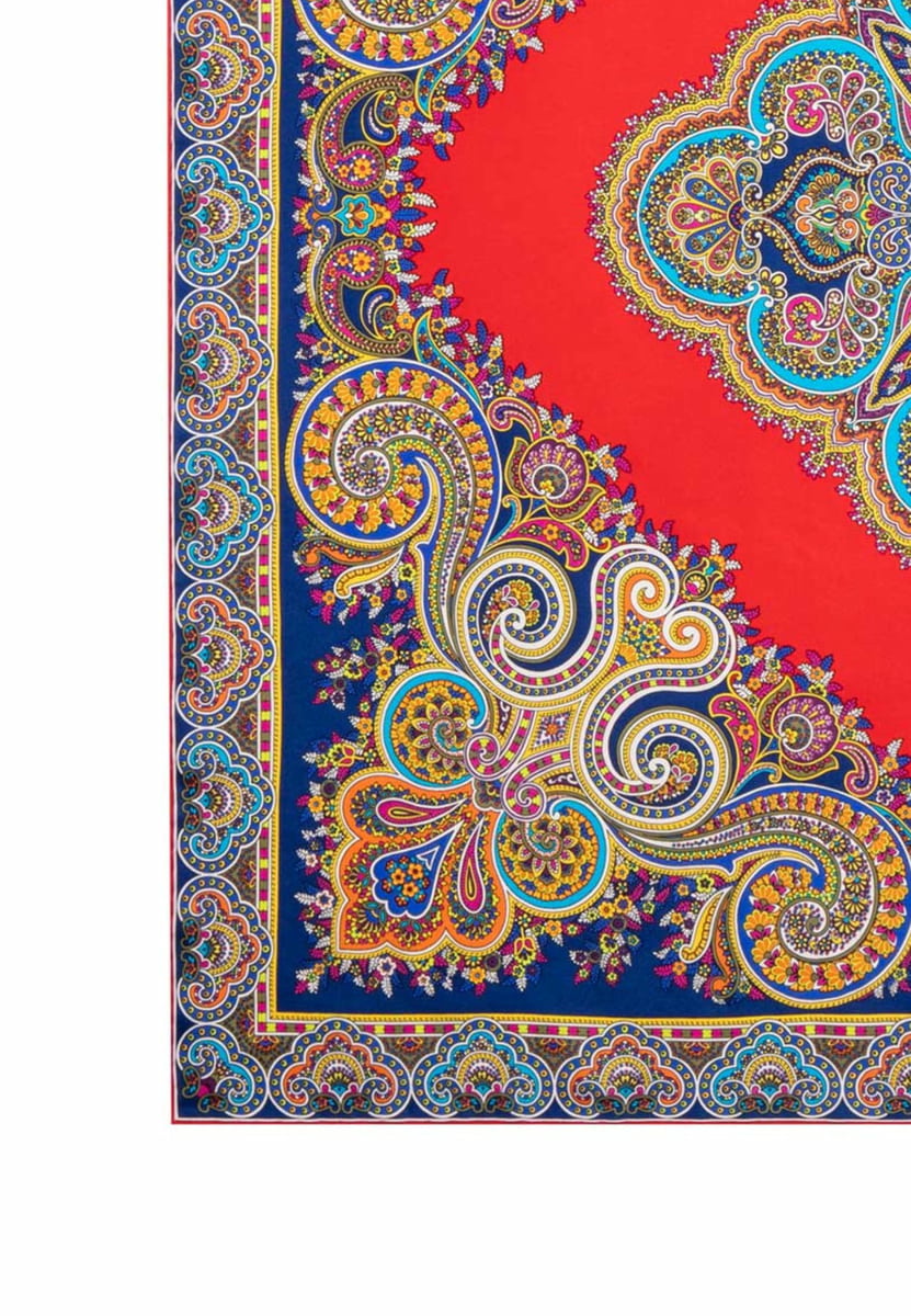 Square Garden Paisley 90x90 - multi red