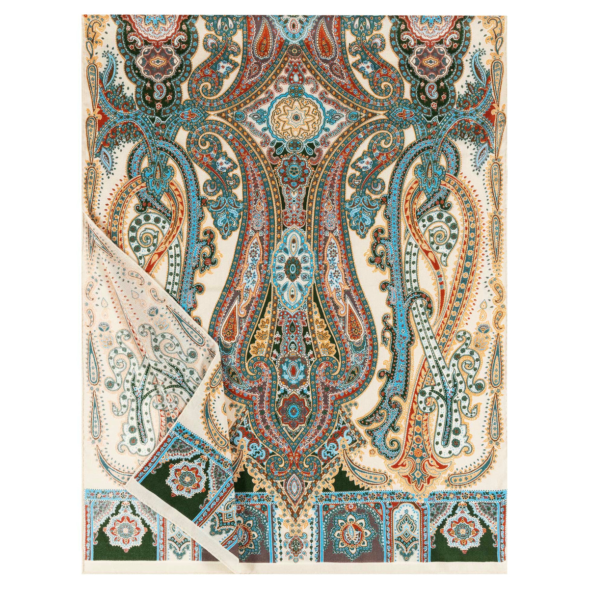 Harfen Paisley 70x170 - multi emerald