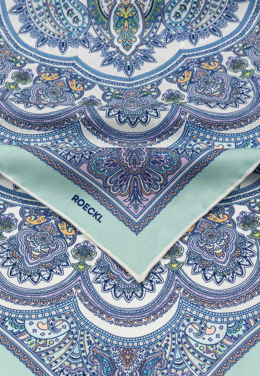 Fine Paisley 53x53 - multi aqua