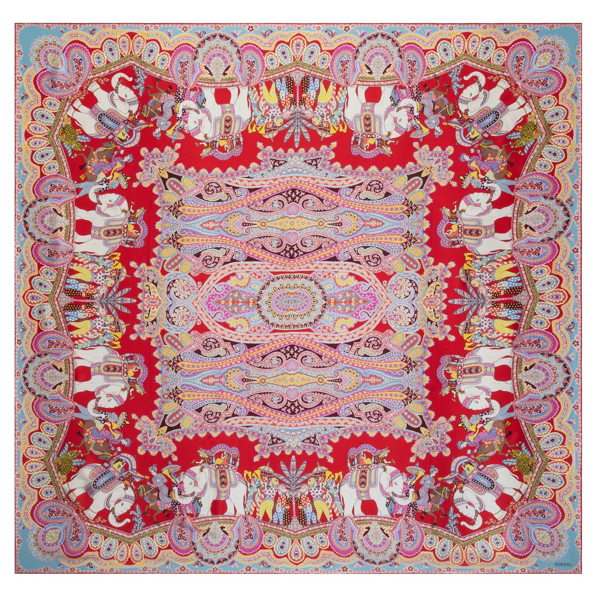 Elephant Parade Silk 140x140 - multi red