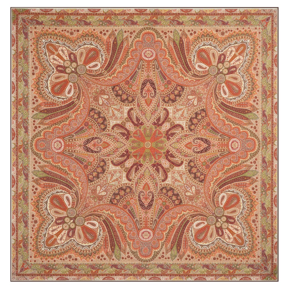 Delicate Paisley 140x140 - multi camel
