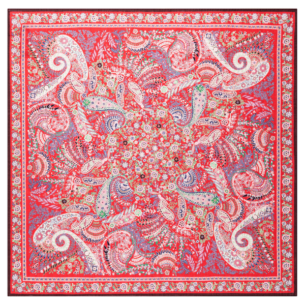 Wool Feather 90x90  - multi scarlet