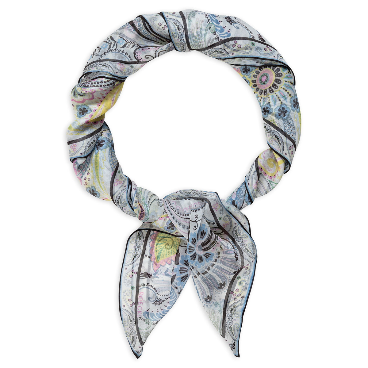 Floral Frame 100 x 100 - multi black