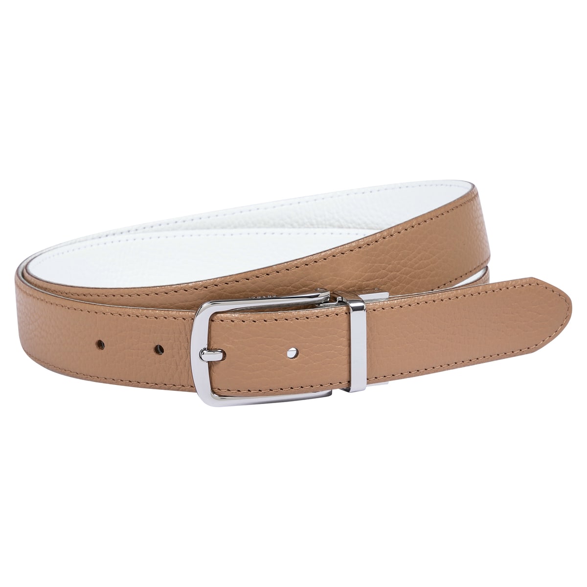 Amie reversible 3cm - camel/white