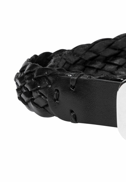 Braided Cowhide Belt - black