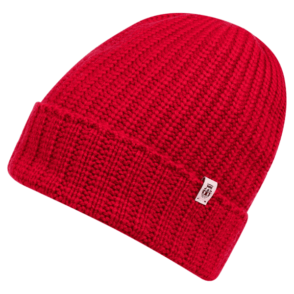 Pure Cashmere Umschlagmuetze - classic red