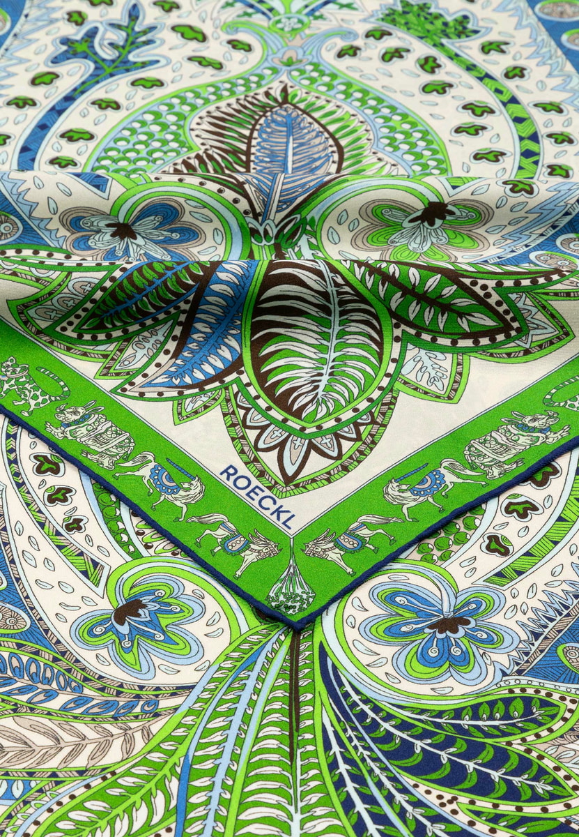 Vibrant Paisley 90x90 - multi green