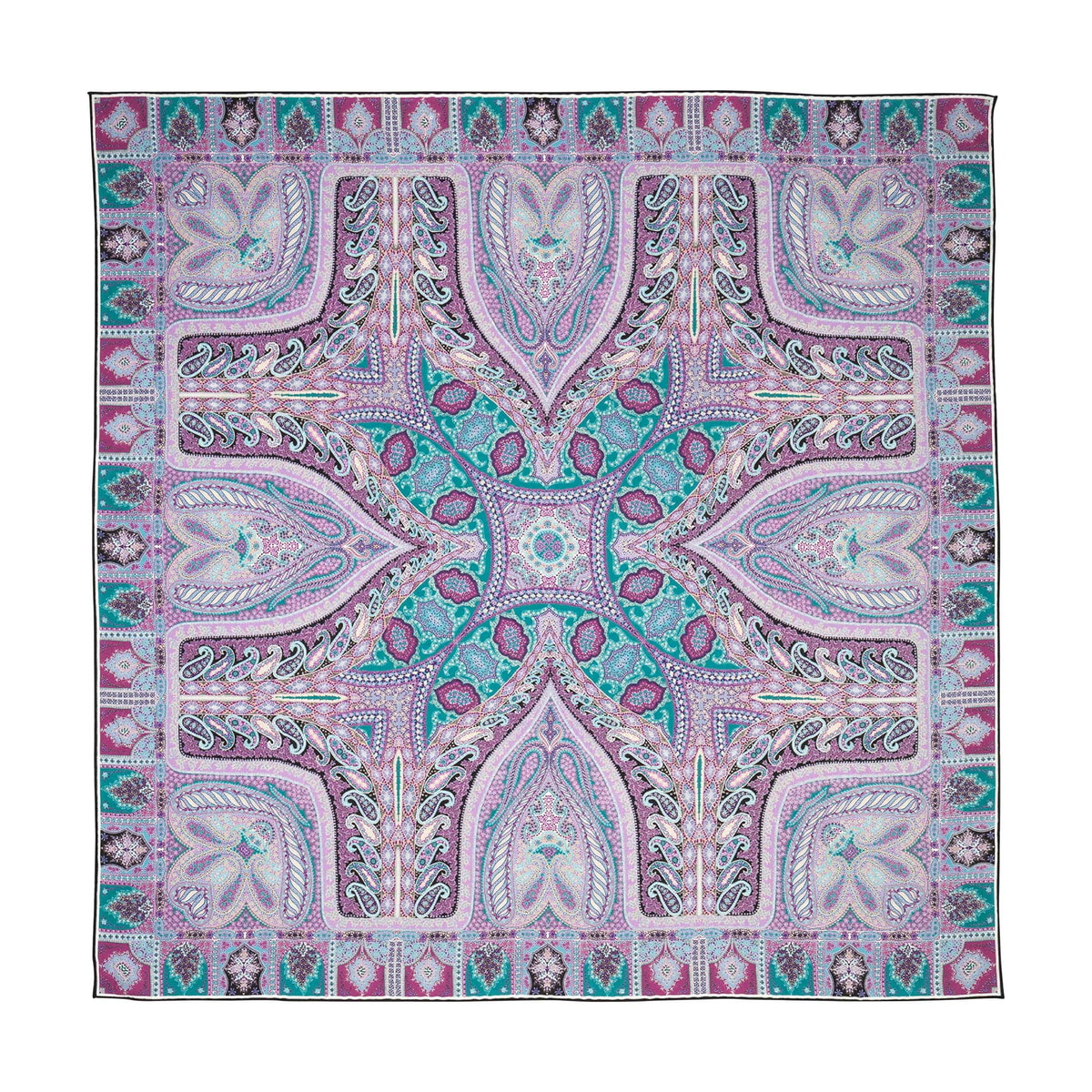 Alhambra Paisley 140x140 - black/purple