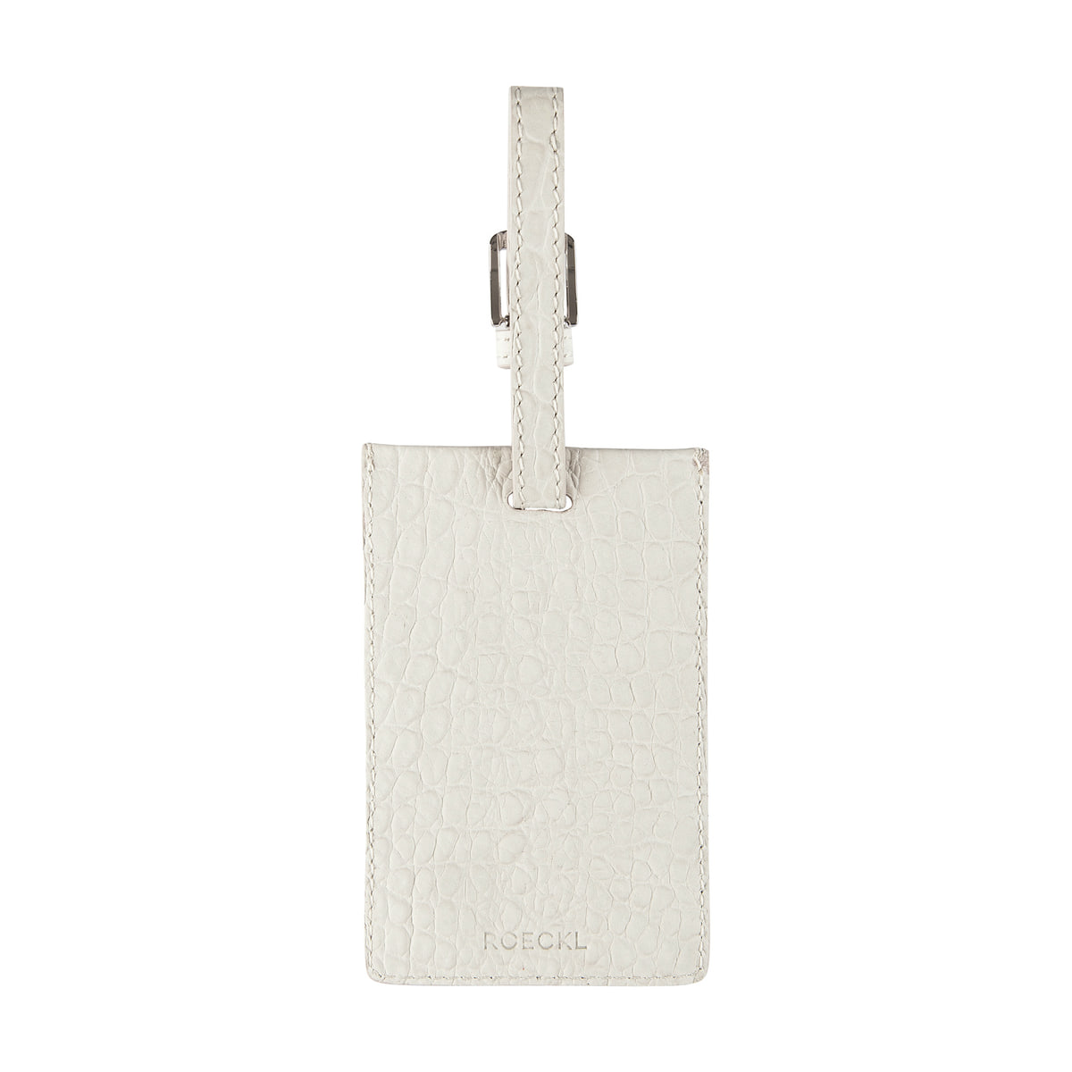 Luggage Tag Krokopraegung - off white