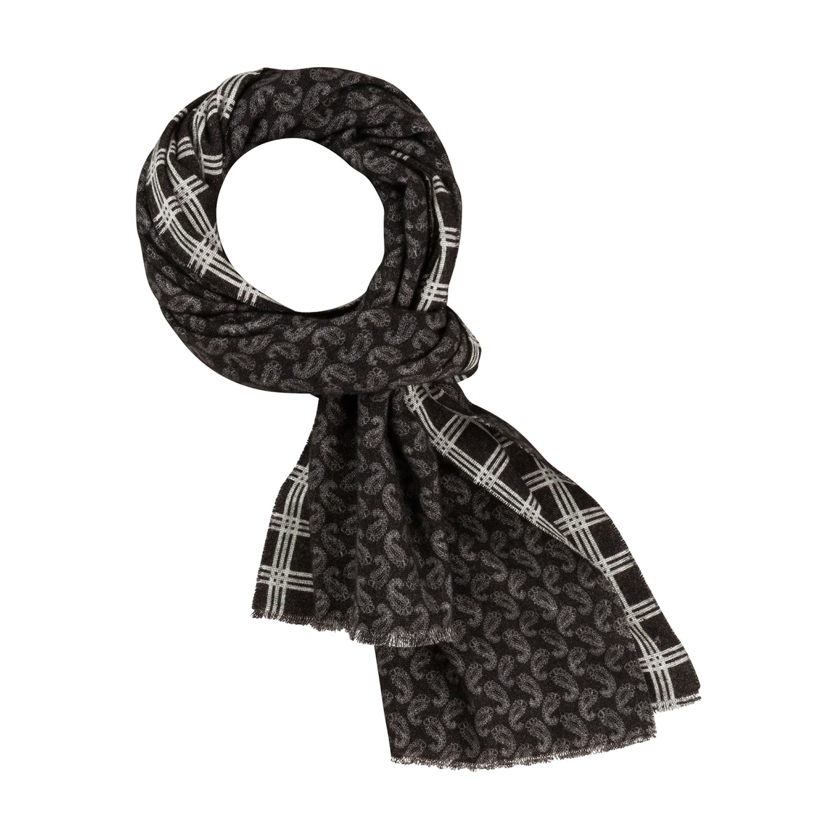 Paisley Check 55x180 55x180 - black/stone
