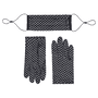 Polka Dots Maske & Handschuh Set, antivirale Funktion - black/white