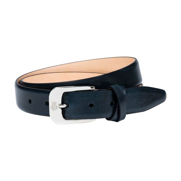 Cowhide Leather Belt - classic navy